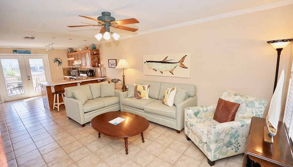 Living room with Queen sleeper sofa