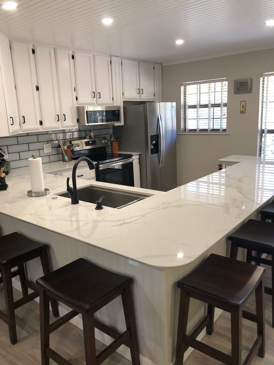 Remodeled kitchen with much more counter space and cabinets