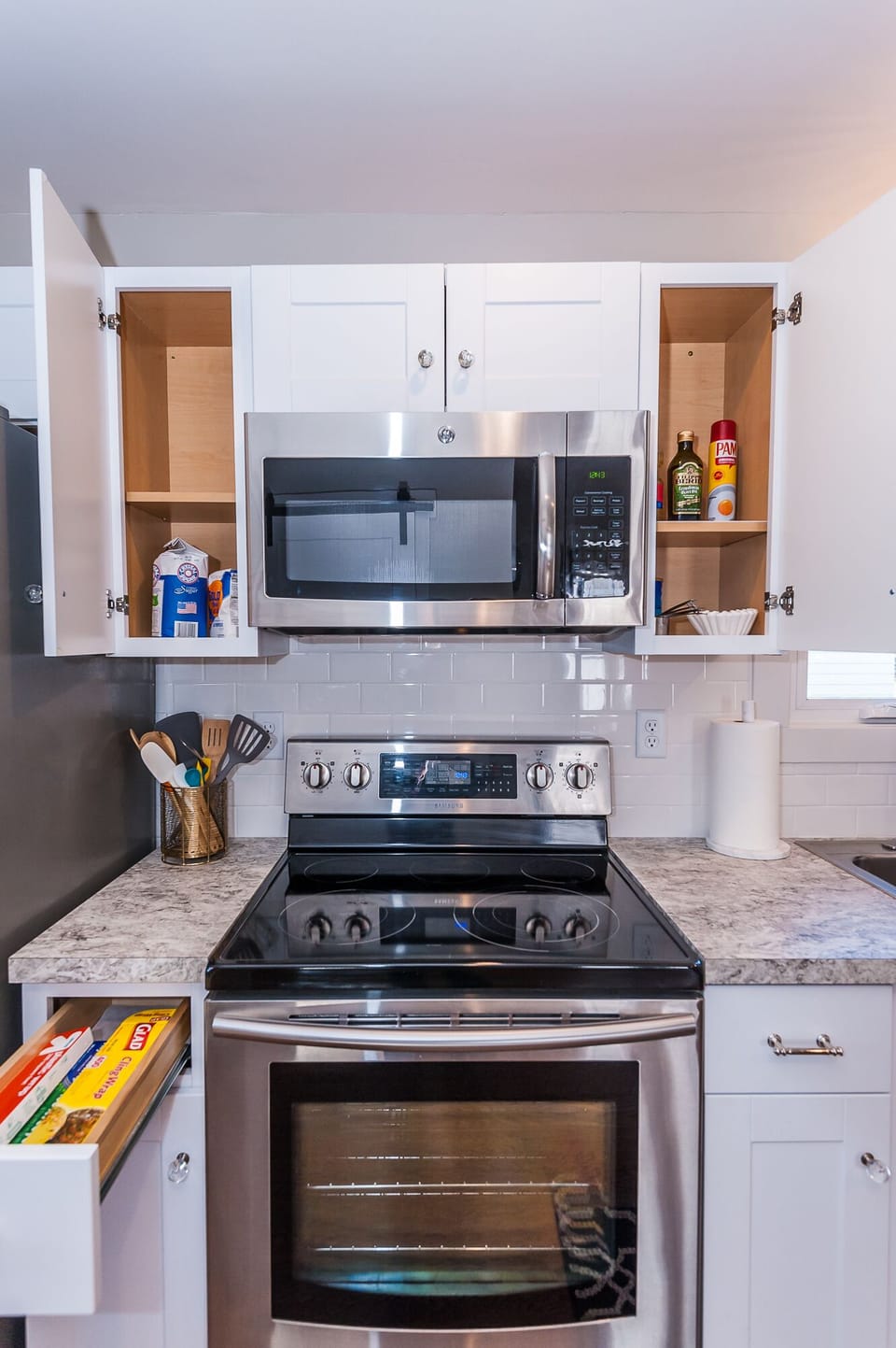 Stocked with essentials like tinfoil, Tupperware, and more!