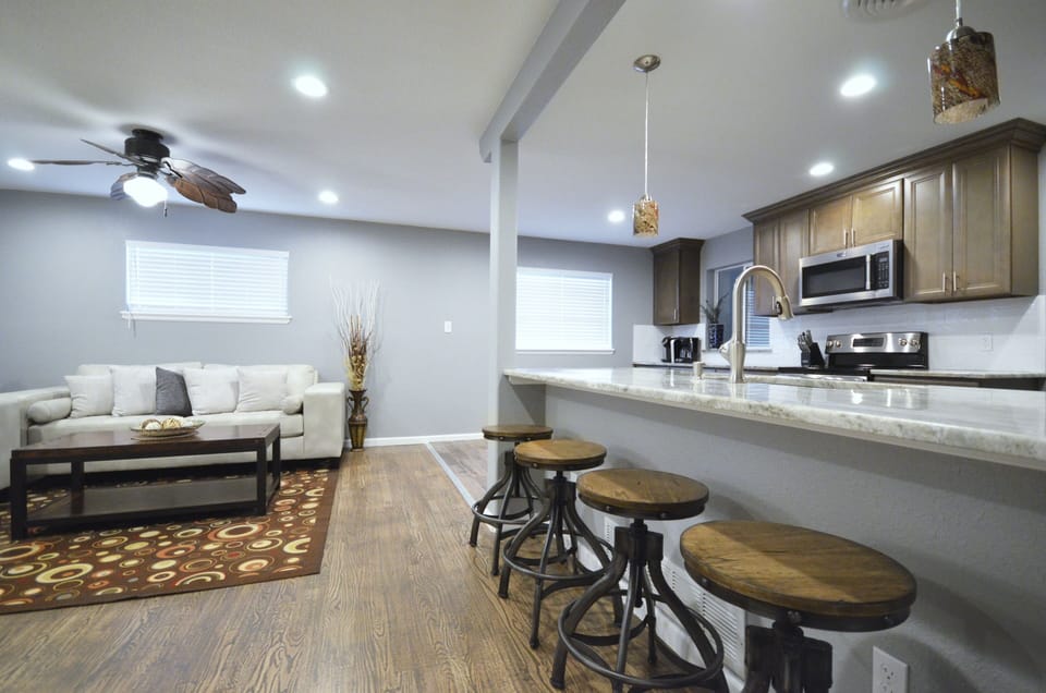 Extra long breakfast bar counter