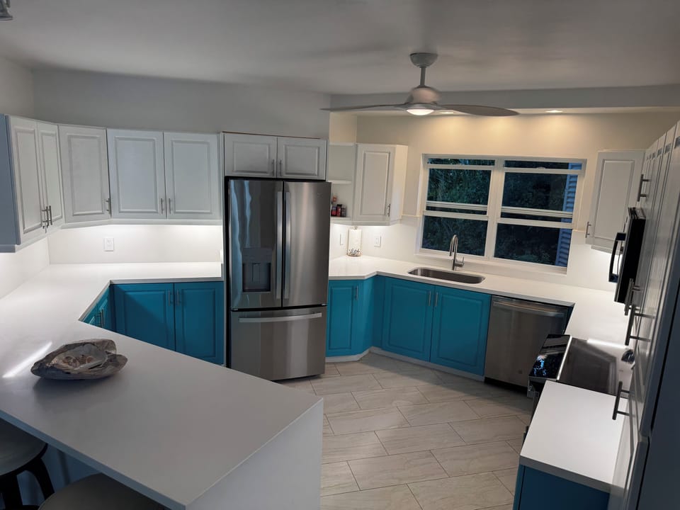 Kitchen with stainless steel appliances 