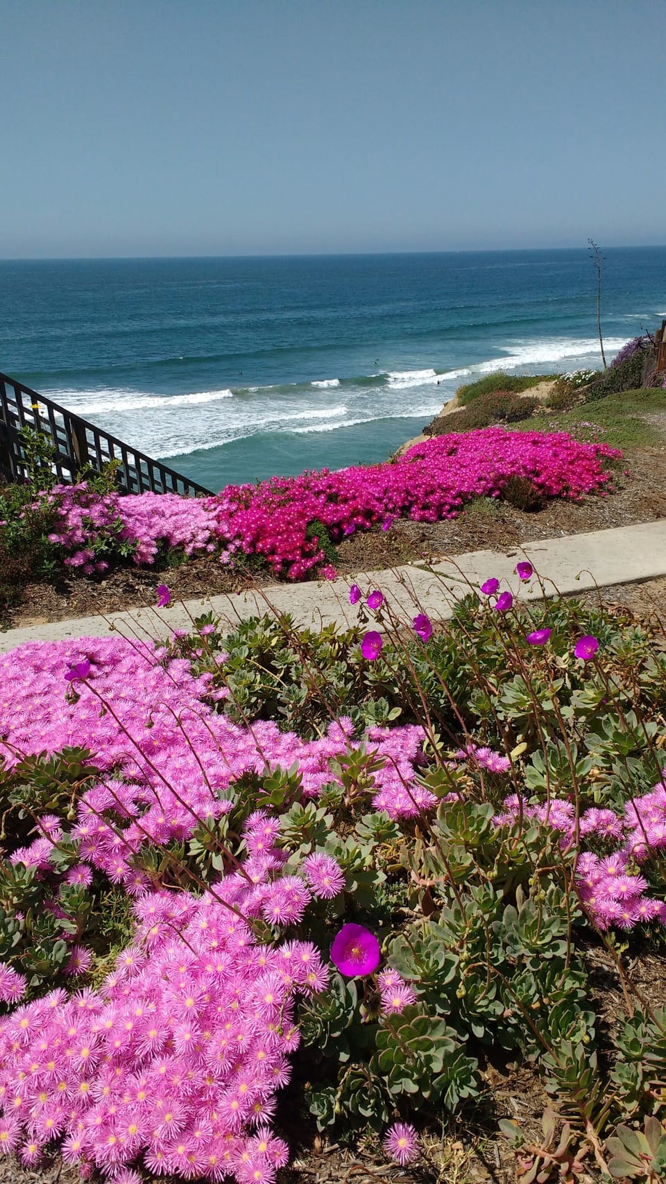 Stairway to private owners' deck and keyed beach access