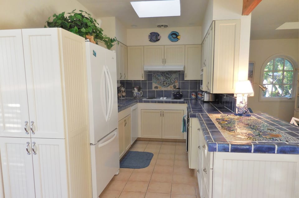 New kitchen with mosaic counter