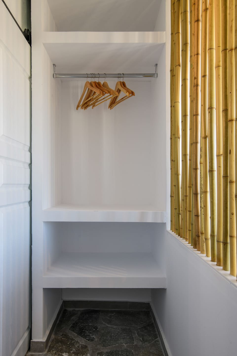 Open wardrobe in double bedroom