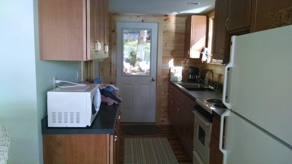 kitchen from front room dining area