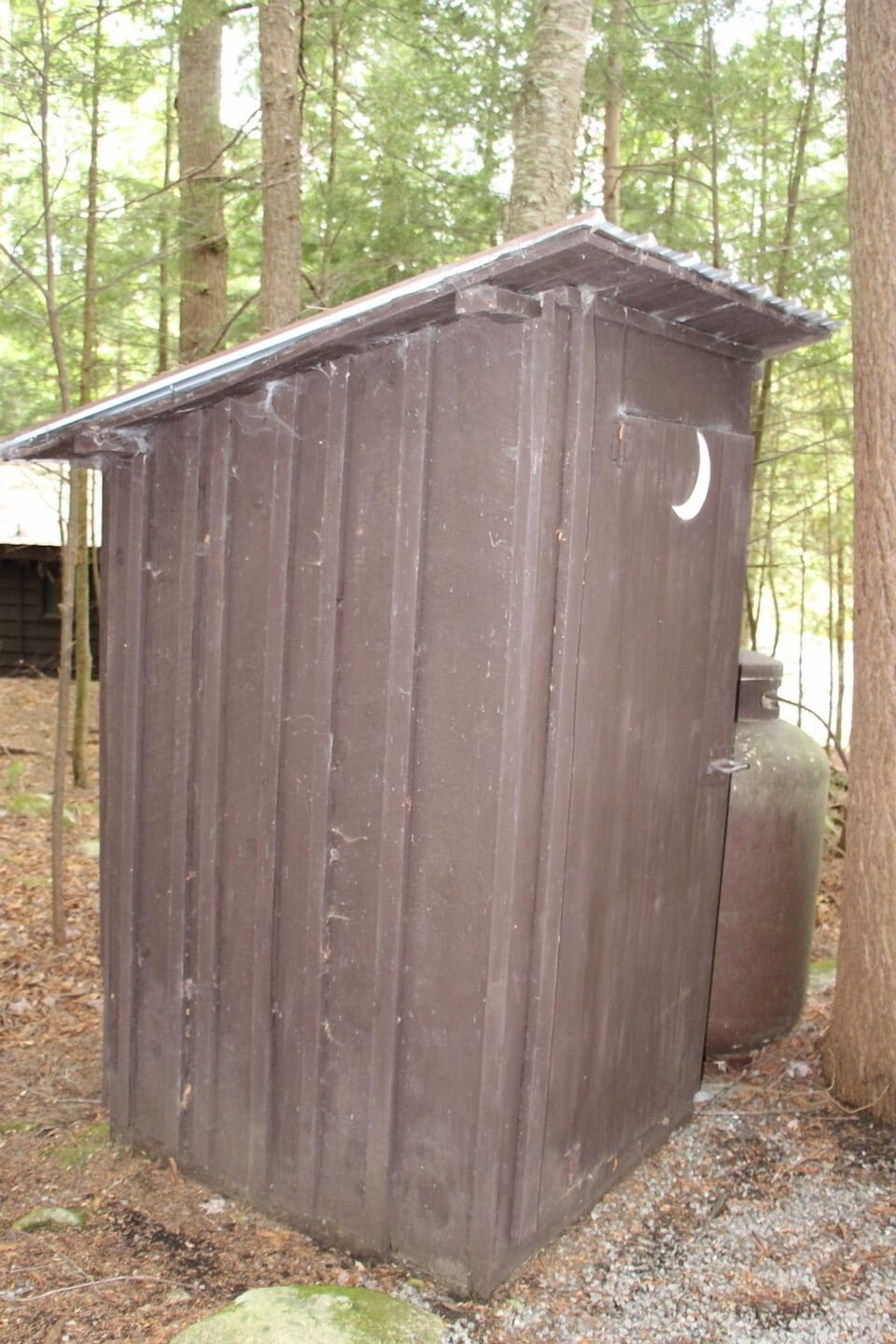 Outhouse at the cabin can be used as a "second bathroom"