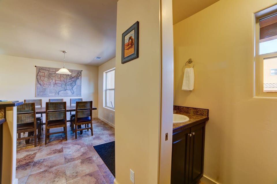 1/2 bath located downstairs