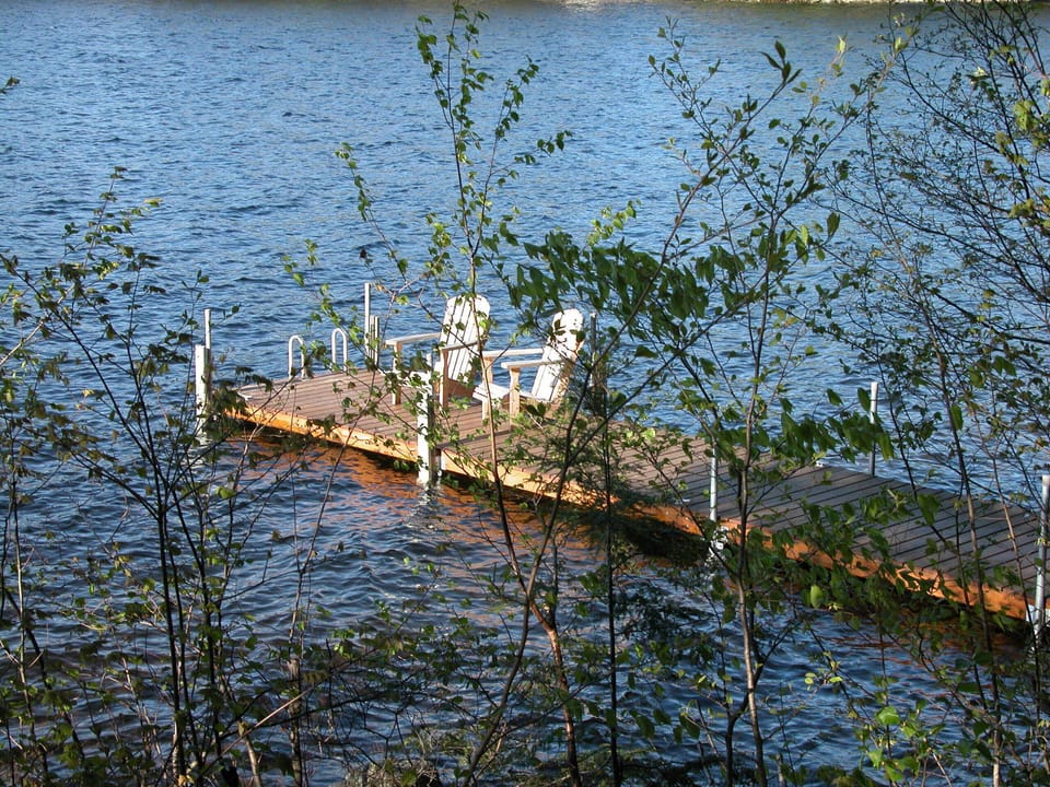 view of dock from the lakefront deck