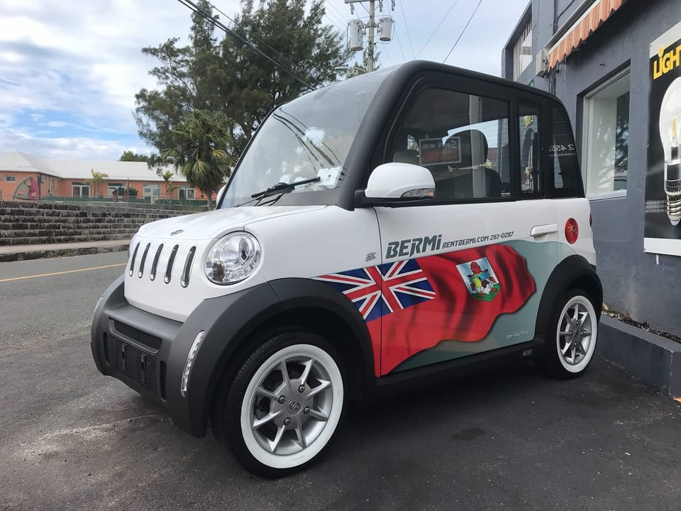 Rent a Bermi - a 2 person electric vehicle - and charge it while you sleep!