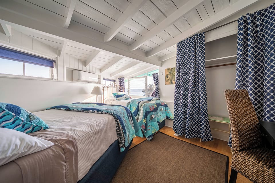 One twin and one full sized bed, also has views.