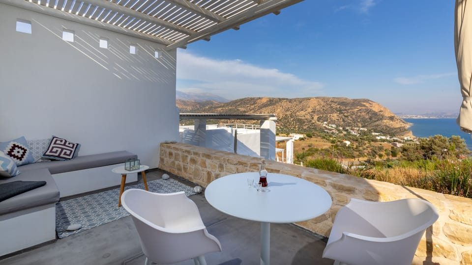 Secluded private terrace at each studio