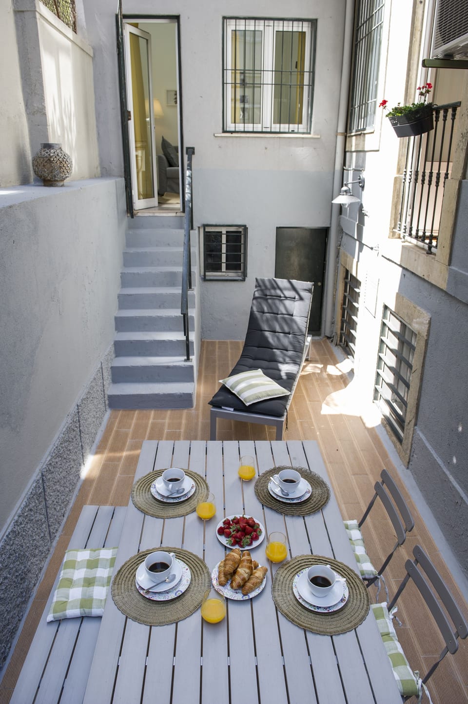 The outdoor terrace/patio is a charming extra to the suite