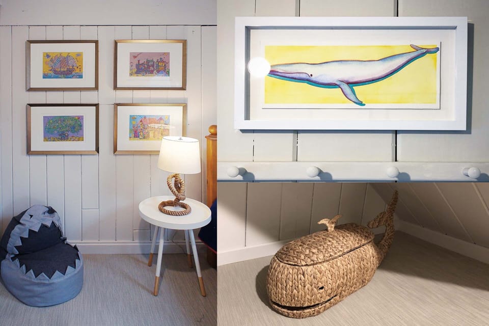 Second floor children's room is filled with original artwork and whimsy.