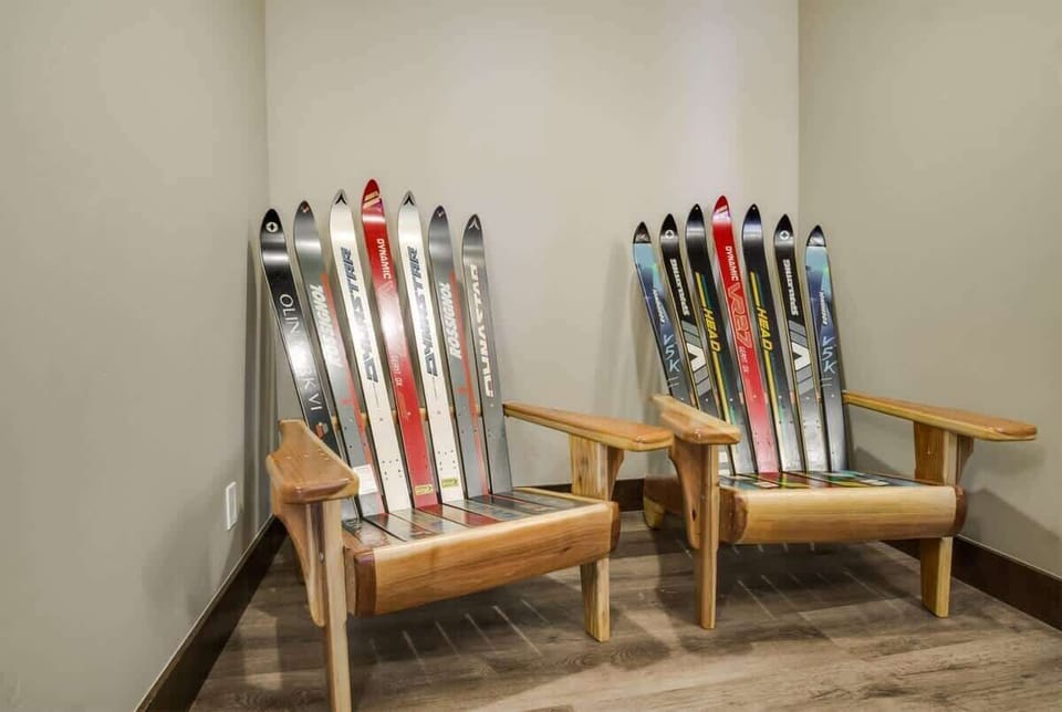 Sitting nook adorned with locally hand made Adirondack chairs for chilling out