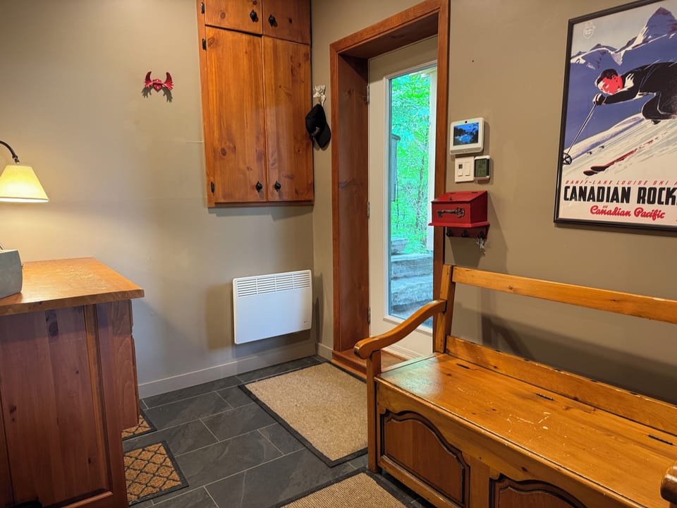 A warm, spacious ski change room for gearing up.