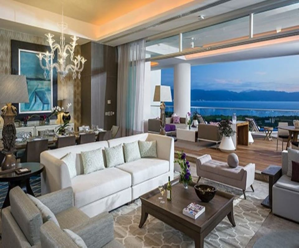Living and dining rooms and part of the balcony