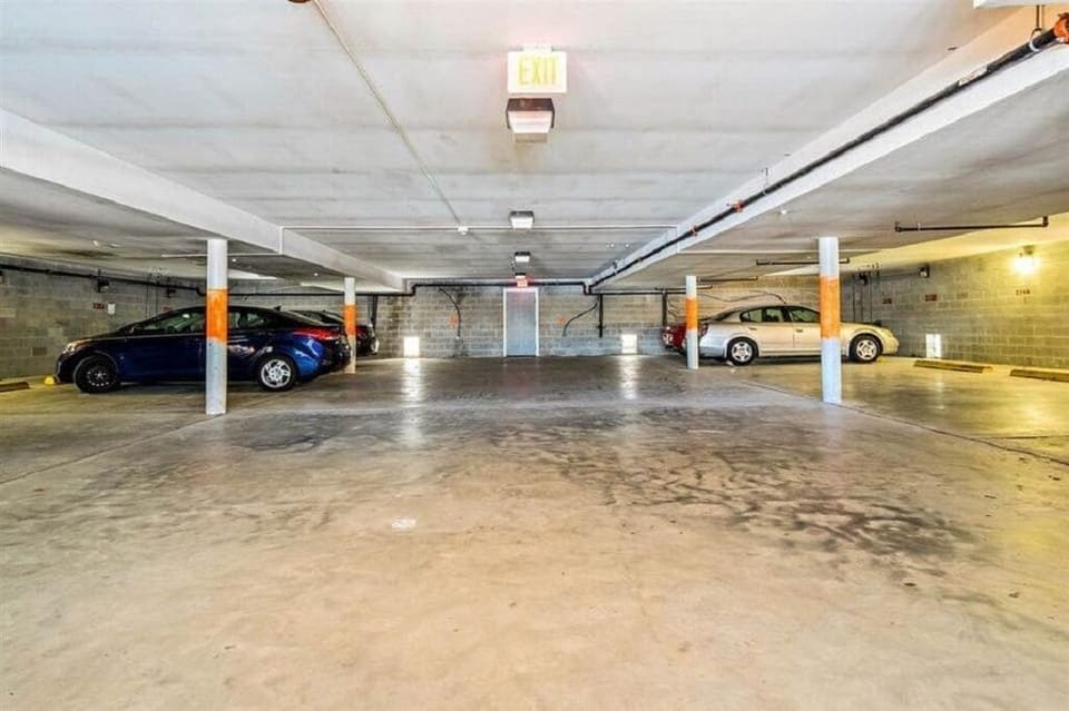 2 parking spaces in covered garage