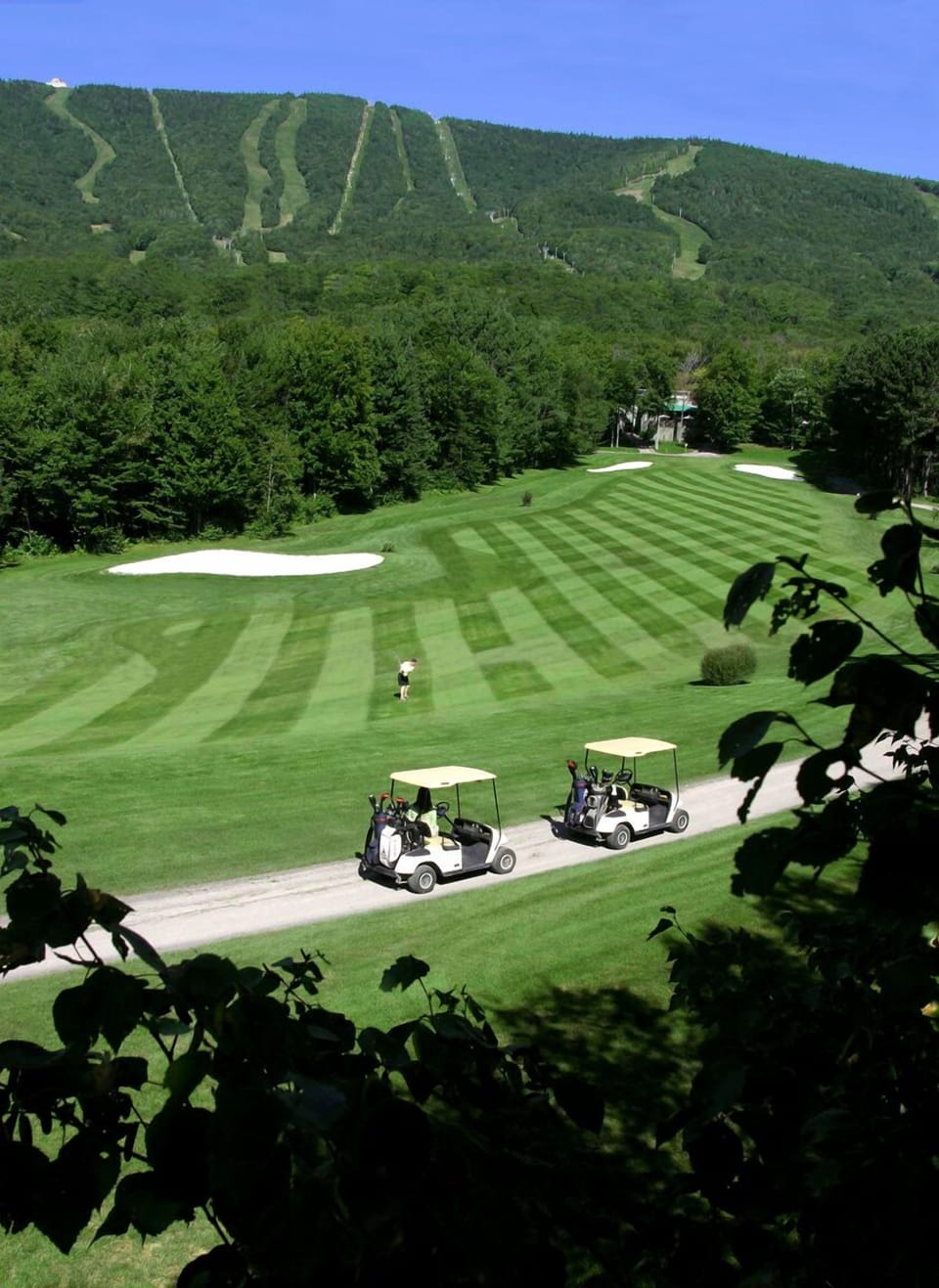 Enjoying a golf game with the best view
