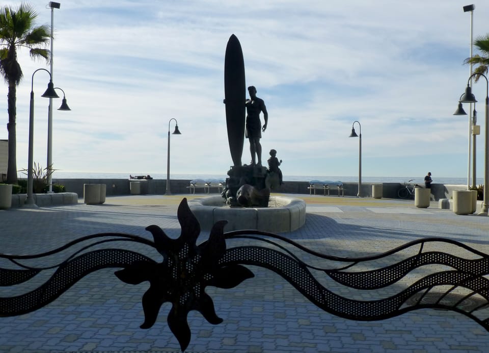Spirit of Imperial Beach Surfer & Sand Castle Street End Monument