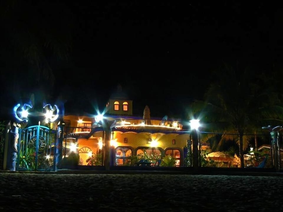 Casa Contenta from the beach..beautiful even at night!