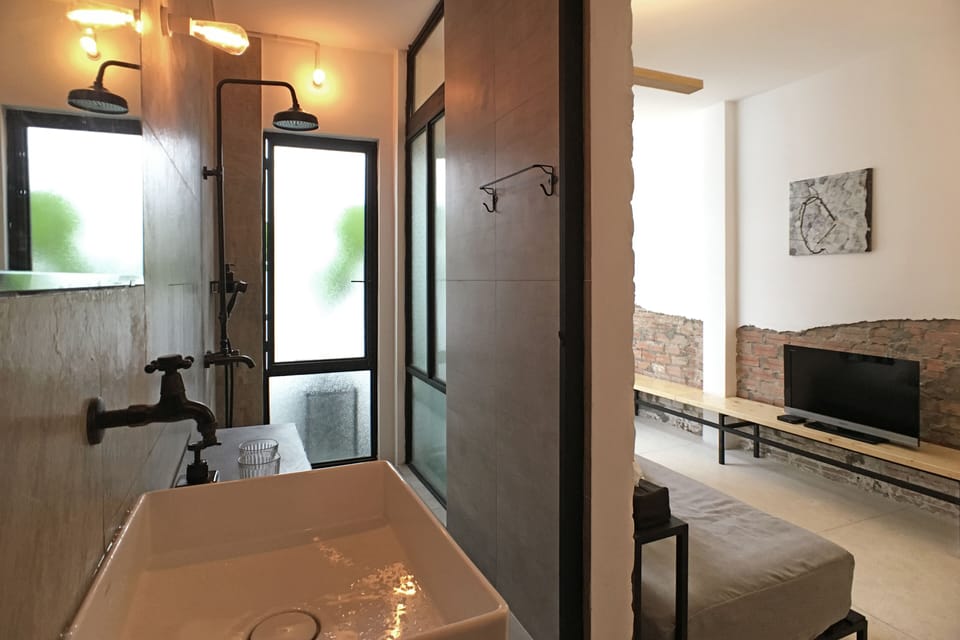 Separate bathroom that can be closed off for privacy
