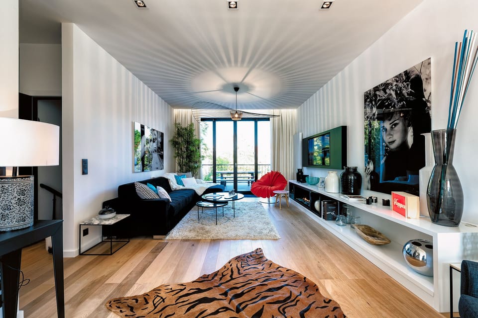 Living Room with High-Quality Convertible Bed