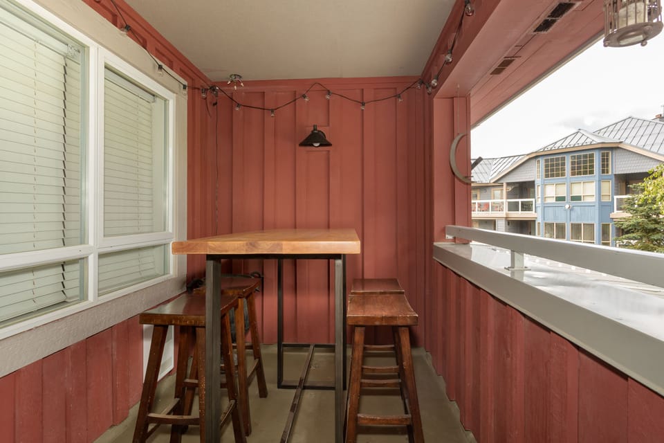 Heated outdoor dining area