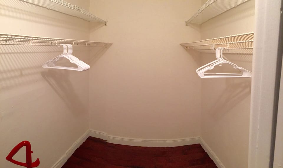Lots of space in the master closet.