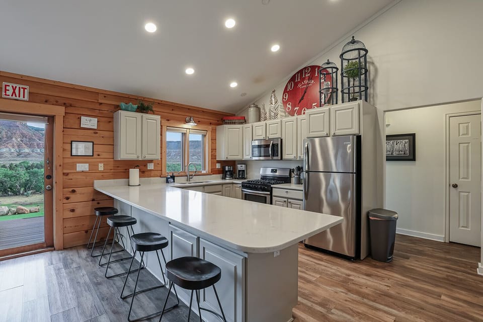 Our kitchen is filled with pots, pans, waffle irons, griddles, & more! 