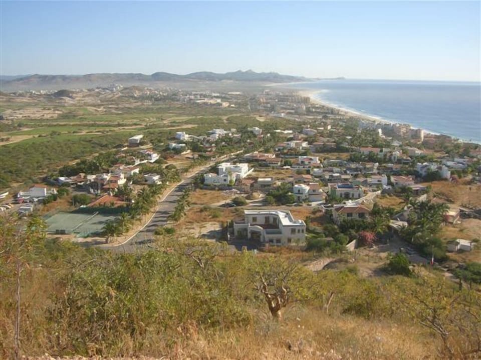 View of area from top of hill behind villa.
