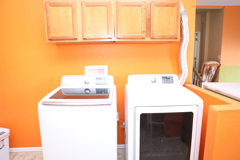 laundry inside the garage