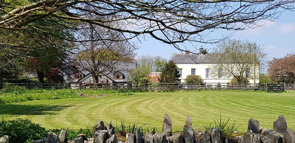 View from the bottom field. Our house is on the left