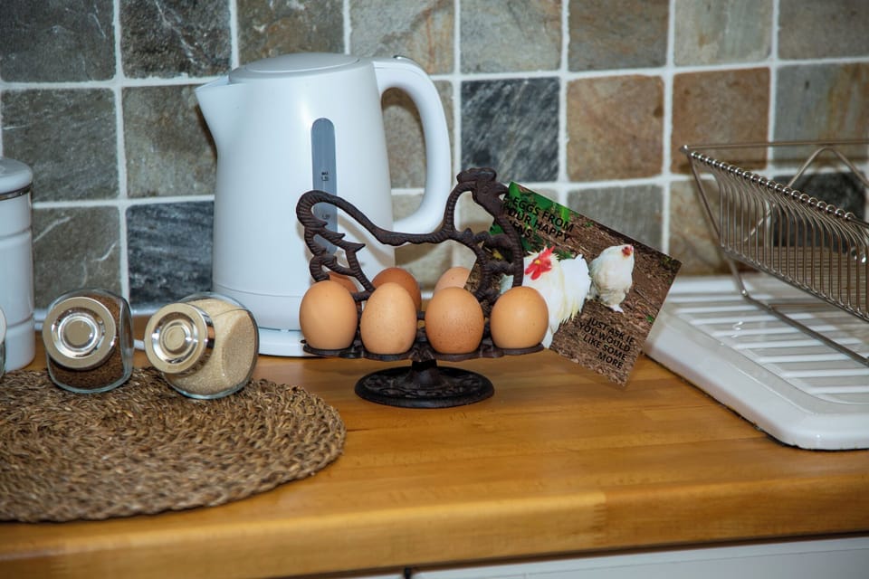 Fresh eggs from our own hens.