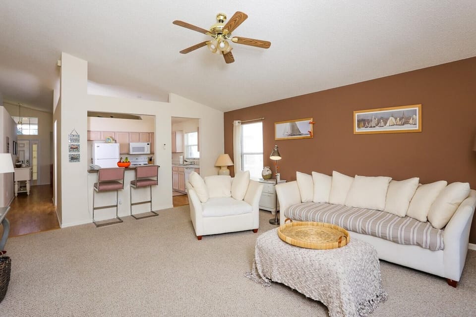 Open living area floor plan