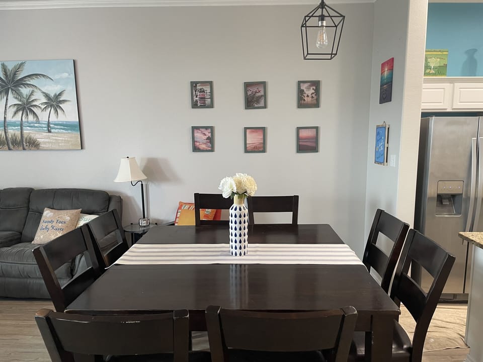 Dining table seats 8