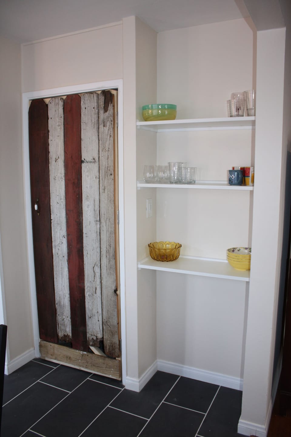 pantry and kitchen shelving.