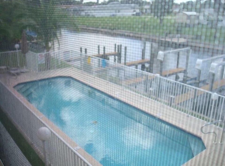 View of private pool from our balcony.