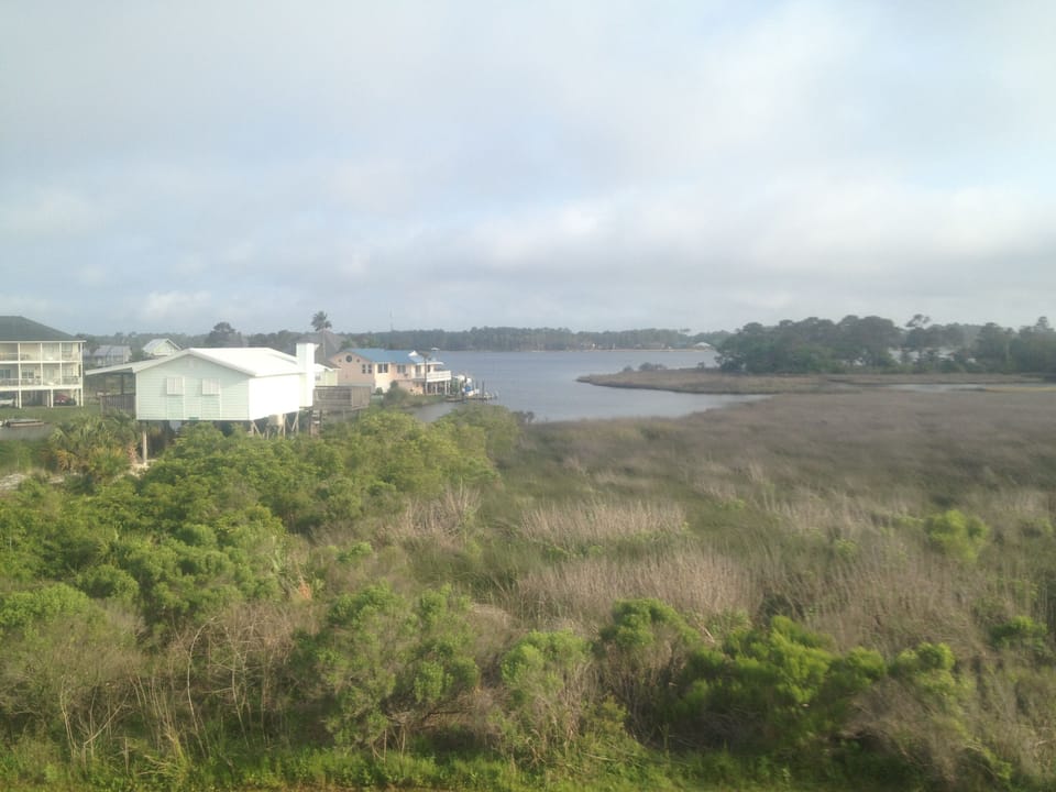 Great sunset views over Little Lagoon. Looking out the front door