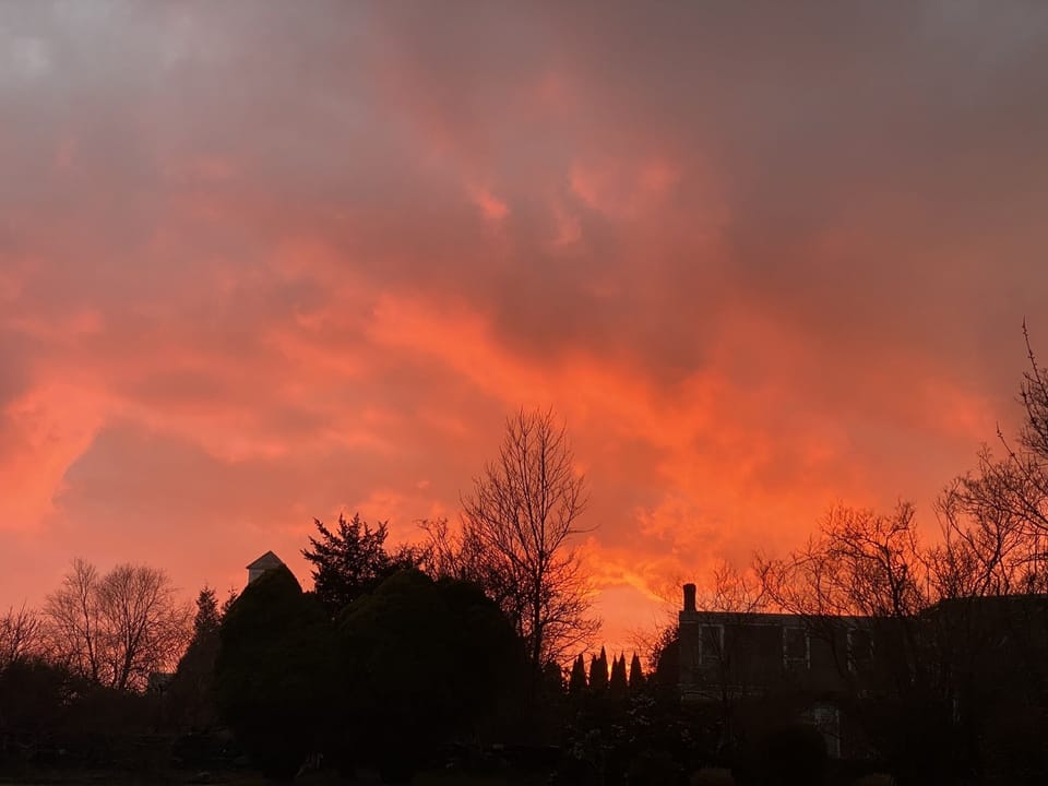 Sunset from the back of house.