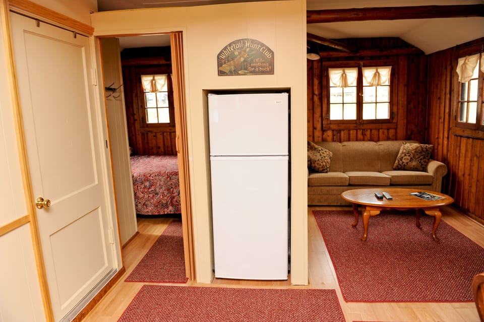 All cabins include a Refrigerator, and freezer.