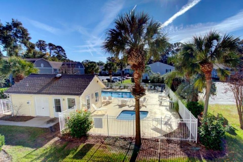 Pool is literally steps away!