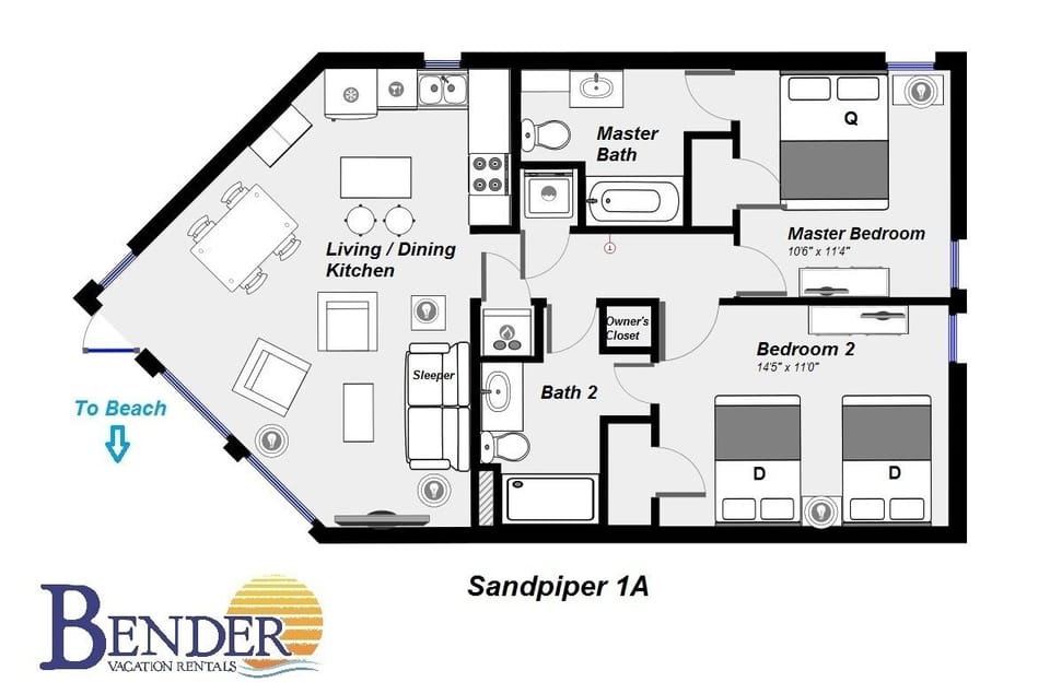 Sandpiper 1A Floor Plan