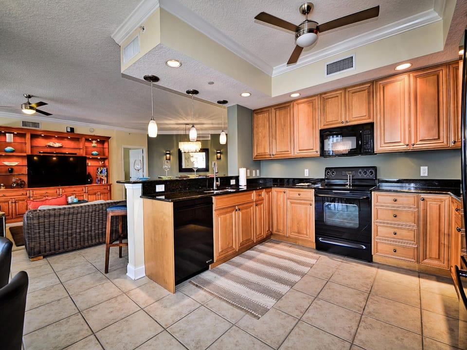 Kitchen has all the conveniences of home.