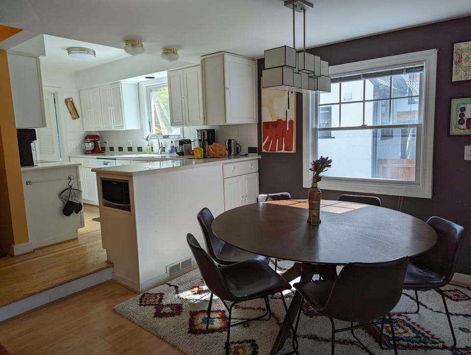 Dining area off of kitchen and TV room