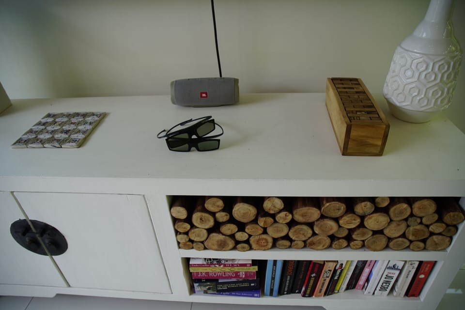 Jenga blocks and 3D glasses