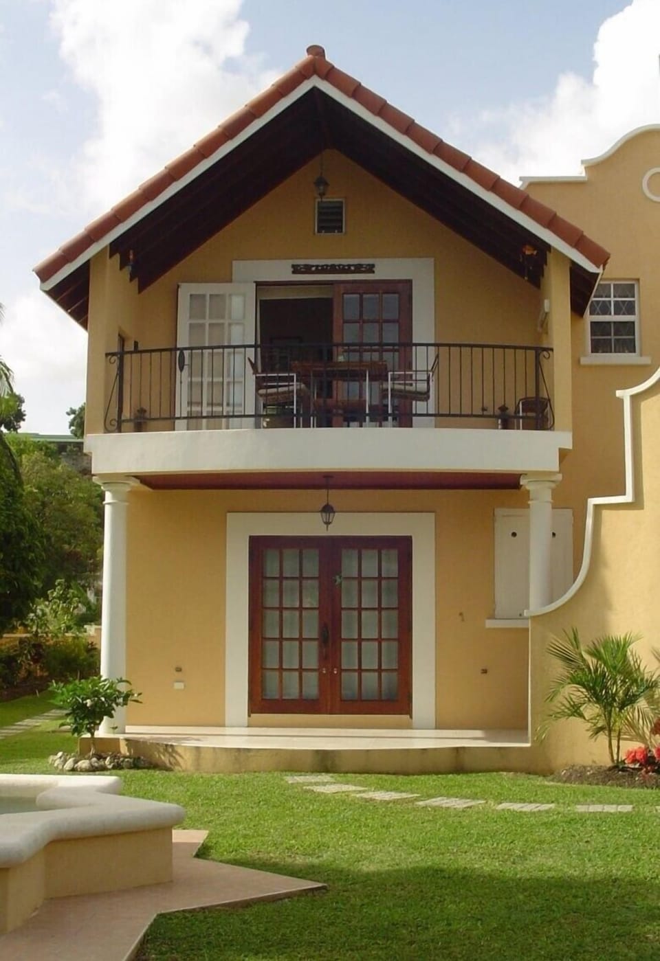 Large Balcony Overlooking Water Feature