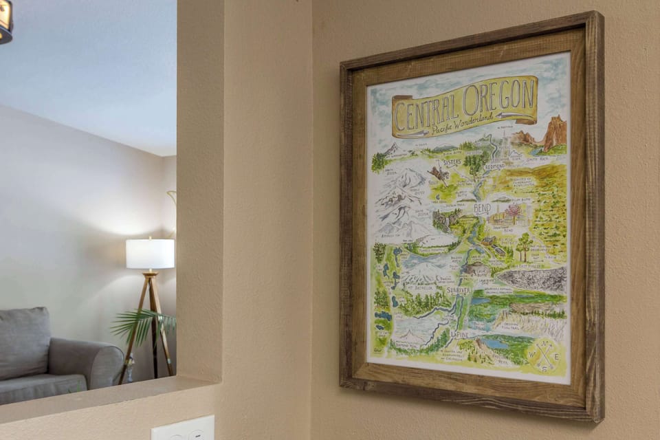 Fun colorful map showing the Central Oregon area. 