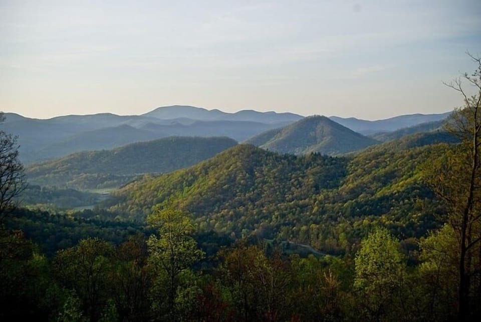 The spectacular view from the rear deck and hot tub
