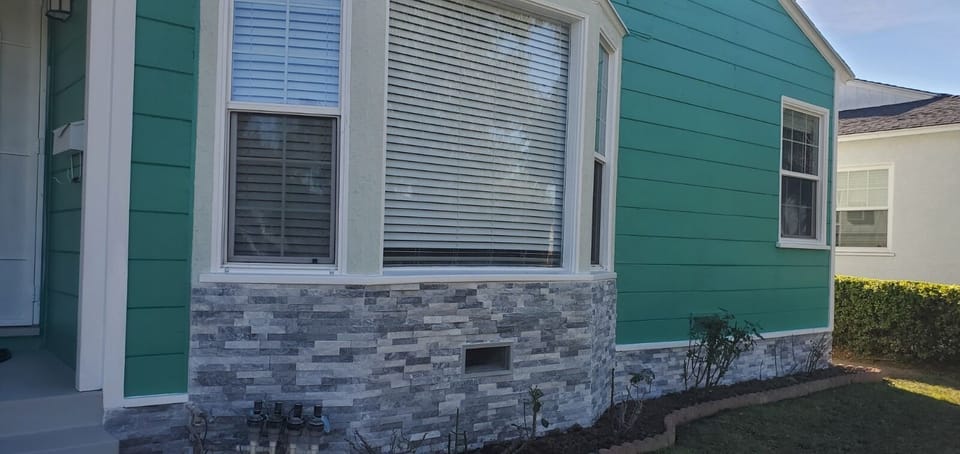 New stone outside updates the look.