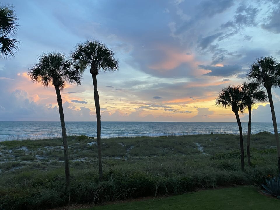 Sunset view from condo balcony